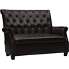 Brixton Faux Leather Loveseat - Button Tufted, Brown - WI-WS-2630-MATT-BROWN