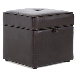 Sydney Cube Storage Ottoman - Dark Brown Upholstery 