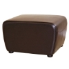 Oxford Full Leather Ottoman in Dark Brown - WI-Y-051-J001