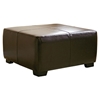 Willow Full Leather Ottoman in Dark Brown - WI-Y-052-J001