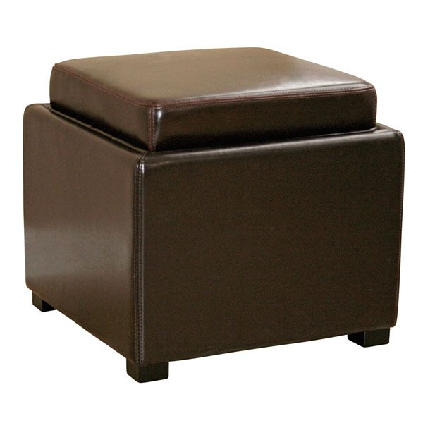 Marc Storage Cube Ottoman in Dark Brown 