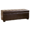 Francesco Tufted Leather Storage Ottoman in Brown - WI-Y-105-J001