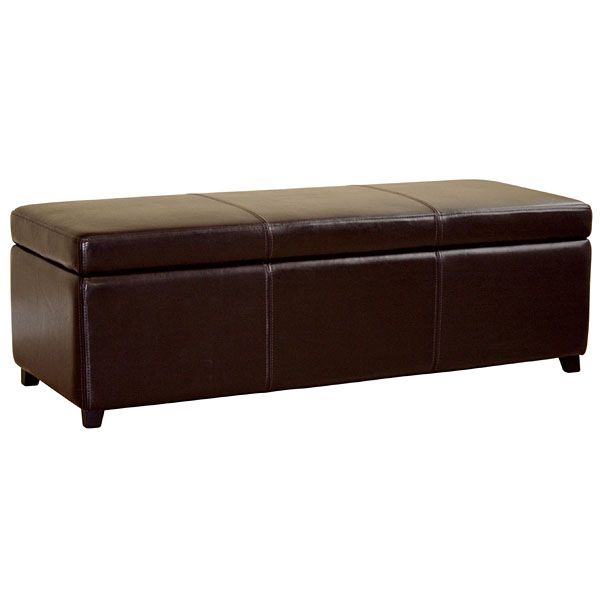 Heritage Full Leather Storage Ottoman 
