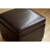 Stella Full Leather Dark Brown Cube Storage Ottoman - WI-Y-162-J001