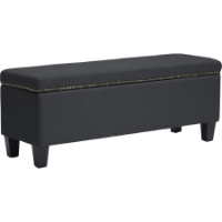 Solippa Button Tufted Ottoman - Nailhead, Gray