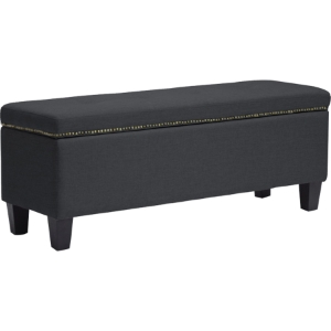Solippa Button Tufted Ottoman - Nailhead, Gray 