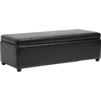 Dennehy Bonded Leather Ottoman - Black