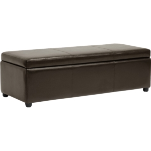 Dennehy Bonded Leather Ottoman - Dark Brown 