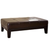 Trina Full Leather Cocktail Ottoman in Dark Brown - WI-Y-193-J001