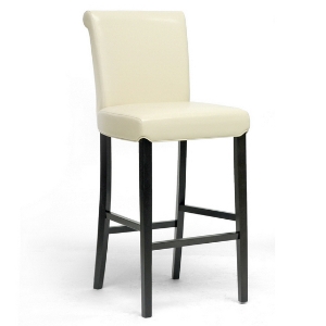 Bianca 30'' Modern Bar Stool - Scroll Back, Cream 