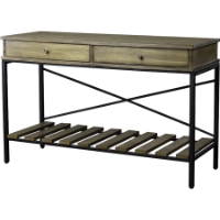 Newcastle 2 Drawers Console Table - Brown, Antique Bronze