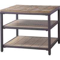 Caribou 2 Shelves End Table - Natural, Black