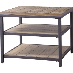 Caribou 2 Shelves End Table - Natural, Black 