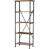 Lancashire 4 Shelves Bookcase - Brown, Antique Bronze