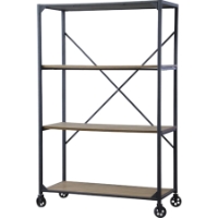 Caribou 3 Shelves Bookcase - Natural, Black