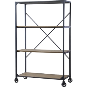 Caribou 3 Shelves Bookcase - Natural, Black 