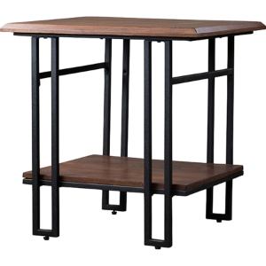 Newcastle 1 Shelf End Table - Brown, Antique Bronze 