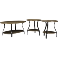 Newcastle 3-Piece Table Set - Brown, Antique Bronze