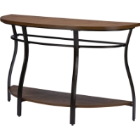 Newcastle Half-Moon Console Table - Brown, Antique Bronze