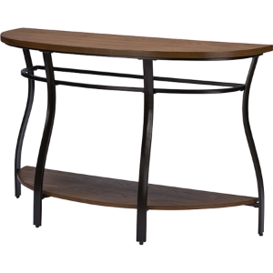 Newcastle Half-Moon Console Table - Brown, Antique Bronze 