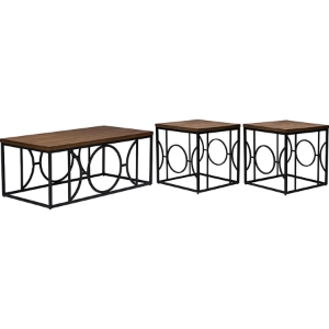 Palmer 3-Piece Occasional Table Set - Antique Bronze, Brown 