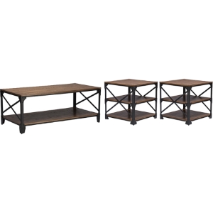 Greyson 3-Piece Occasional Table Set - Antique Bronze, Brown 