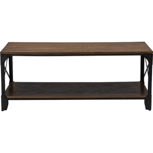 Greyson 1 Shelf Coffee Table - Antique Bronze, Brown 