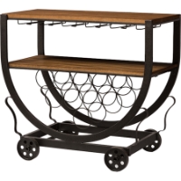 Triesta Wheeled Wine Rack Cart - Antique Black and Brown