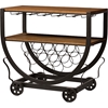 Triesta Wheeled Wine Rack Cart - Antique Black and Brown - WI-YLX-9043