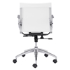 Glider Low Back Office Chair - White - ZM-100375