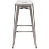Marius 29" Backless Bar Chair - Steel, Gunmetal - ZM-106110