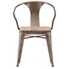 Helix Armchair - Steel, Wood Seat, Faux Rust - ZM-108148