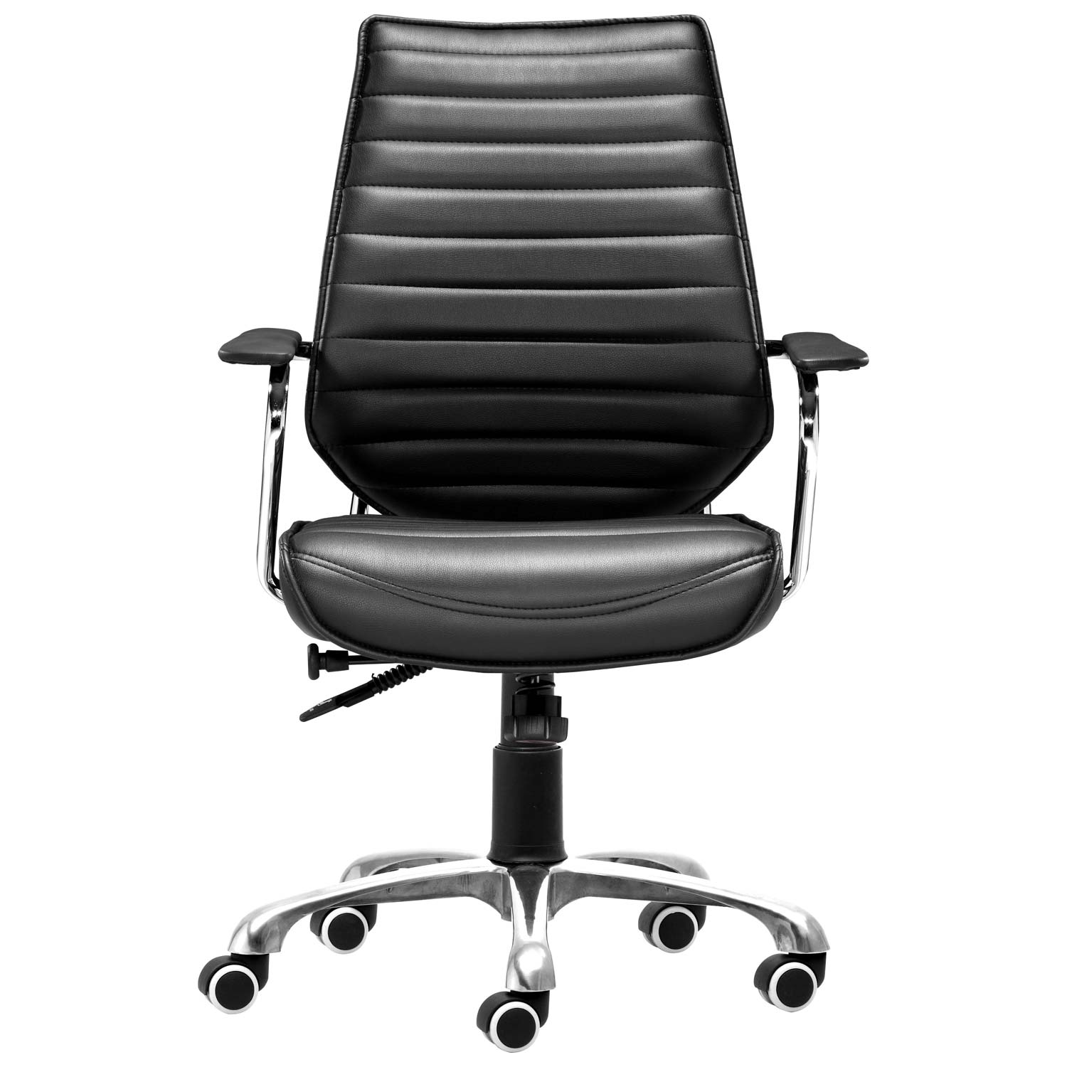 Enterprise Low Back Ribbed Office Chair - Chrome Steel, Black | DCG Stores