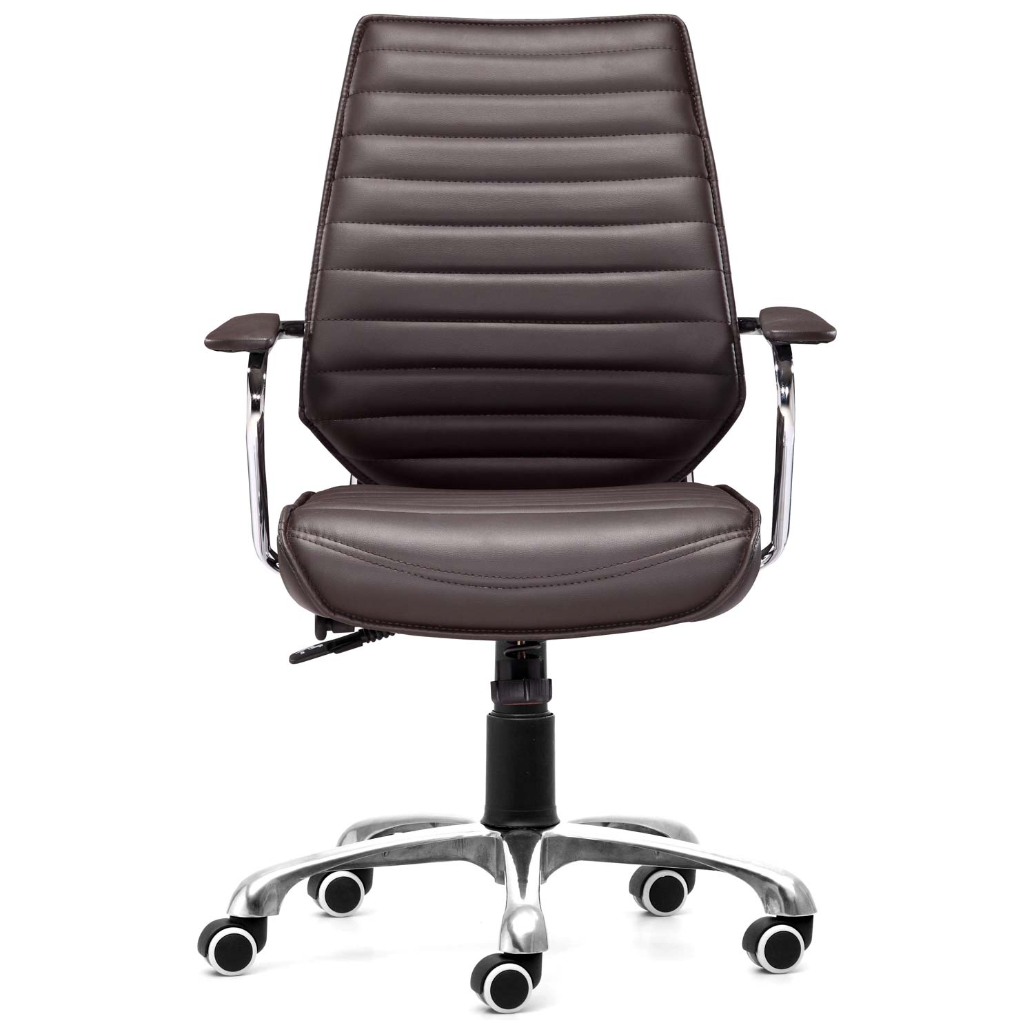 Enterprise Low Back Ribbed Office Chair - Chrome Steel, Espresso | DCG