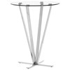 Mimosa Round Bar Table - Tempered Glass, Stainless Steel - ZM-601105