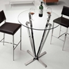 Mimosa Round Bar Table - Tempered Glass, Stainless Steel - ZM-601105