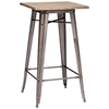 Titus Square Bar Table - Steel, Wood Top, Faux Rust - ZM-601188