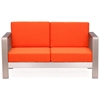 Cosmopolitan Patio Sofa - Brushed Aluminum, Teak, Orange - ZM-701850-703652