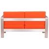 Cosmopolitan Patio Sofa - Brushed Aluminum, Teak, Orange - ZM-701850-703652