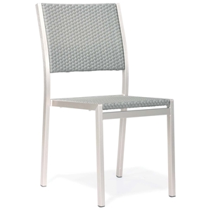 Metropolitan Outdoor Woven Side Chair - Brushed Aluminum 