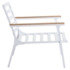 Maya Beach Arm Chair - Light Gray Fabric, Natural and White Finish - ZM-703571