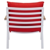 Maya Beach Arm Chair - Red Fabric, Natural and White Finish - ZM-703574