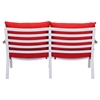 Maya Beach Sofa - Red Fabric, Natural and White Finish - ZM-703575