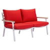 Maya Beach Sofa - Red Fabric, Natural and White Finish - ZM-703575
