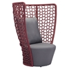 Faye Bay Beach Chair - Cranberry and Gray - ZM-703579