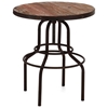 Twin Peaks Round Bistro Table - Antique Metal, Distressed Natural - ZM-98180
